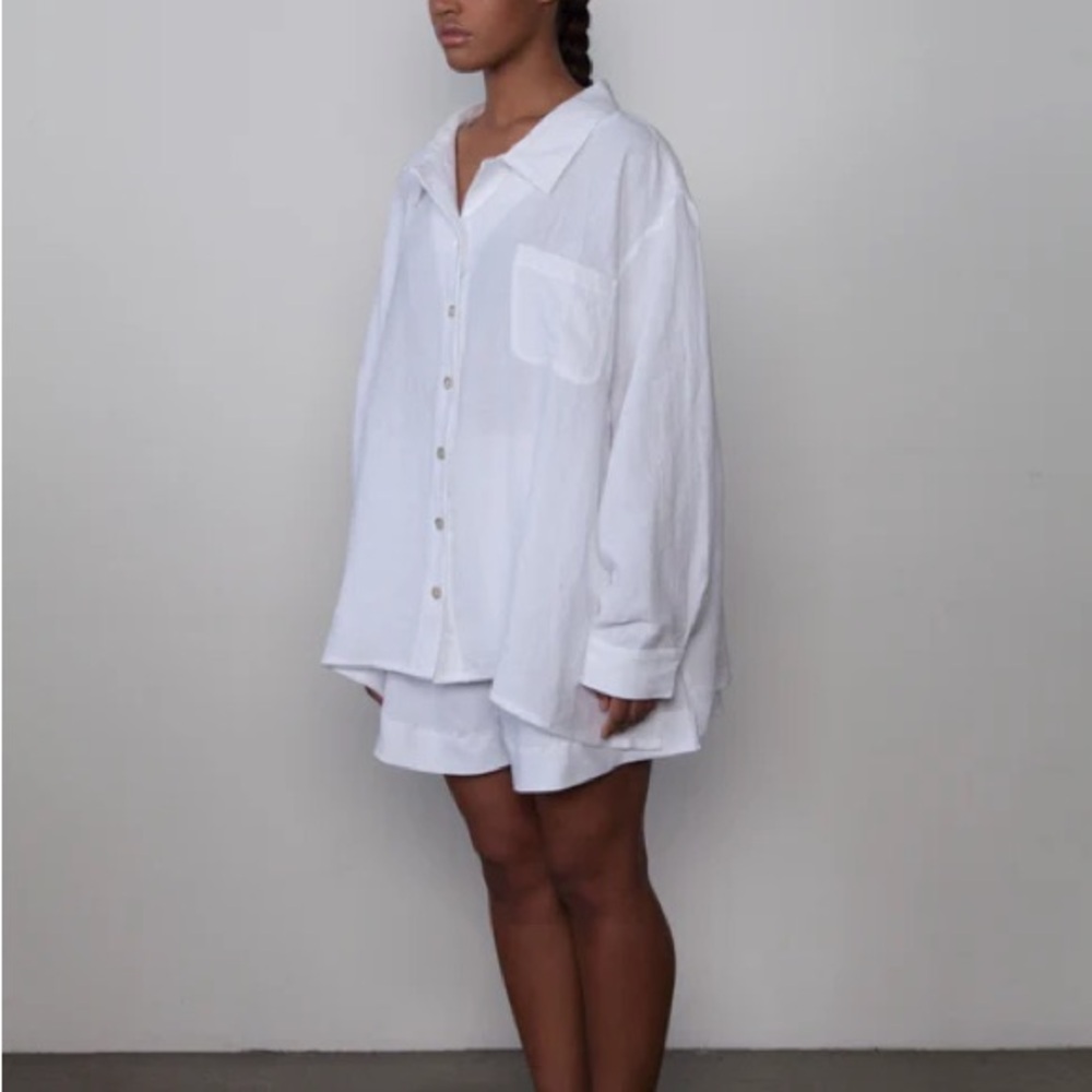Boheme Oxford White Linen L/XL EUC